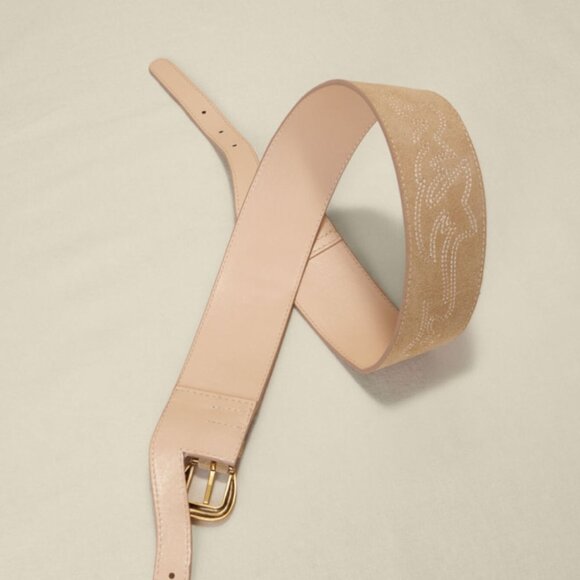 NWT Maje Suede belt with double buckle